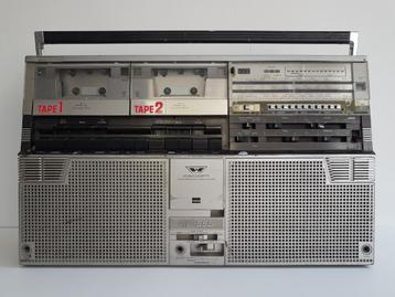 Sharp gf 555x vintage boombox dubbel casettedeck beschikbaar voor biedingen