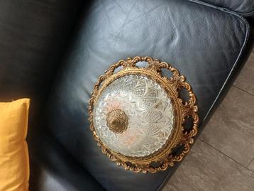  vintage xl hollywood  regency bronzen  plafonnière zie foto beschikbaar voor biedingen