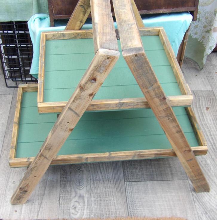 houten etagerre/ standaard/ butlertray, Huis en Inrichting, Woonaccessoires | Etagères, Gebruikt, Ophalen of Verzenden