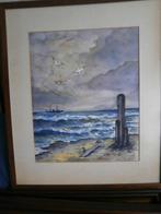 Mooi Olieverf, Kustgezicht met Logger, Antiek en Kunst, Ophalen