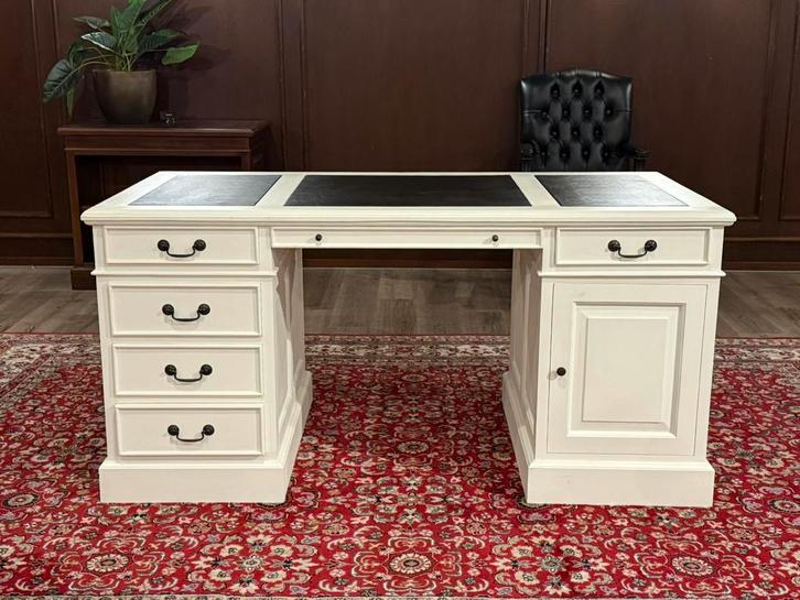 Klassiek Engels bureau wit #585, Huis en Inrichting, Bureaus, Zo goed als nieuw, Bureau, Ophalen of Verzenden