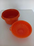 Oranje Tupperware beslagkom met vergiet, Ophalen of Verzenden, Zo goed als nieuw, Oranje, Bak of Kom