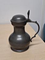 Antiek tinnen kan met deksel, Ophalen of Verzenden