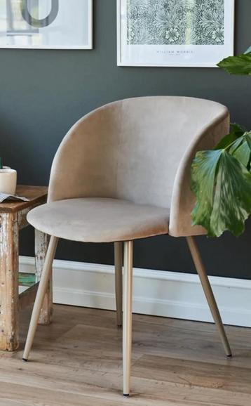 2x fluwelen eetkamerstoelen