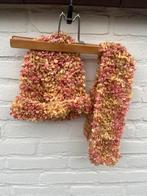 Muts en sjaal in roze & geel tinten | winter set dames, Ophalen of Verzenden
