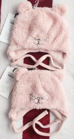2 Nieuwe rose baby-mutsjes met poezensnuit/Name-it/2-6+6-9mn, Kinderen en Baby's, Babykleding | Mutsen, Sjaals en Wanten, Meisje