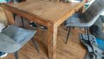 Eettafel robuust vierkant (met 2 lades), Huis en Inrichting, Tafels | Eettafels, Ophalen, Gebruikt, 100 tot 150 cm, 100 tot 150 cm