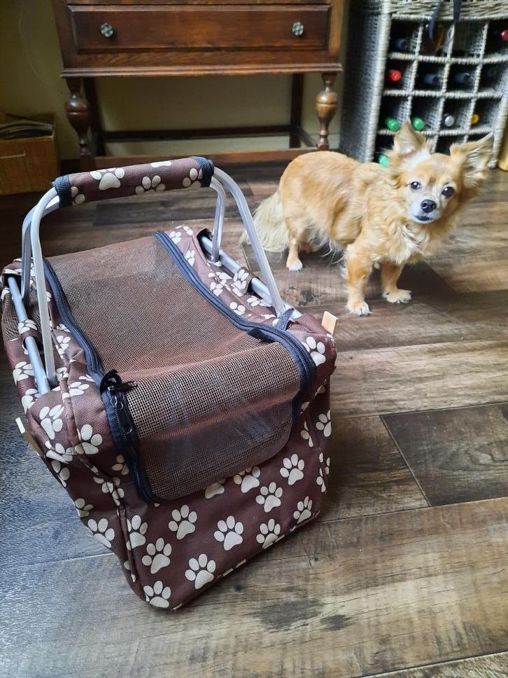 Handige opvouwbare draagtas voor kleine hond, Dieren en Toebehoren, Transportboxen, Gebruikt, Ophalen of Verzenden