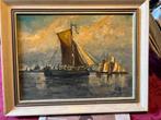 Schilderij: Zeilboten op zee, Antiek en Kunst, Kunst | Schilderijen | Klassiek, Ophalen of Verzenden