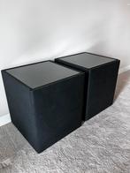 Nachtkastjes met glasplaat. Lederlook, Huis en Inrichting, Slaapkamer | Nachtkastjes, Ophalen, Kunststof, Zo goed als nieuw, 45 tot 65 cm