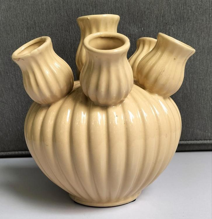 Tulpenvaas, Huis en Inrichting, Woonaccessoires | Vazen, Zo goed als nieuw, Overige kleuren, Minder dan 50 cm, Aardewerk of Porselein