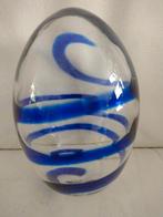Glazen Ei met Blauwe Krul, Antiek en Kunst, Antiek | Glas en Kristal, Ophalen