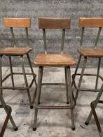 Authentieke laboratorium school krukken jaren 40 50, 5 krukken of meer, Met voetsteun, 60 tot 90 cm, Ophalen of Verzenden