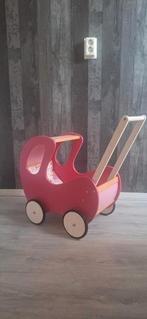Houten poppenwagen, Kinderen en Baby's, Speelgoed | Houten speelgoed, Ophalen, Zo goed als nieuw