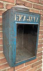 Vintage Blik lamp, Ophalen, Vintage, Zo goed als nieuw, Glas