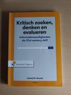 Kritisch zoeken, denken en evalueren, Ophalen of Verzenden, Alpha, Zo goed als nieuw, HBO