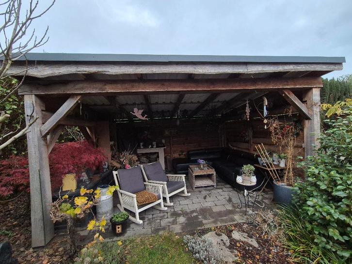 Douglas houten robuuste overkapping/veranda  5m X 4m, Tuin en Terras, Overkappingen, Gebruikt, Veranda, Ophalen