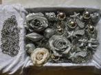 doos oude zilverkleurige Kerstboomversiering leuke variatie, Ophalen of Verzenden, Gebruikt