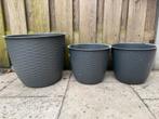 3 bloempotten, Kunststof, Gebruikt, Tuin, Rond