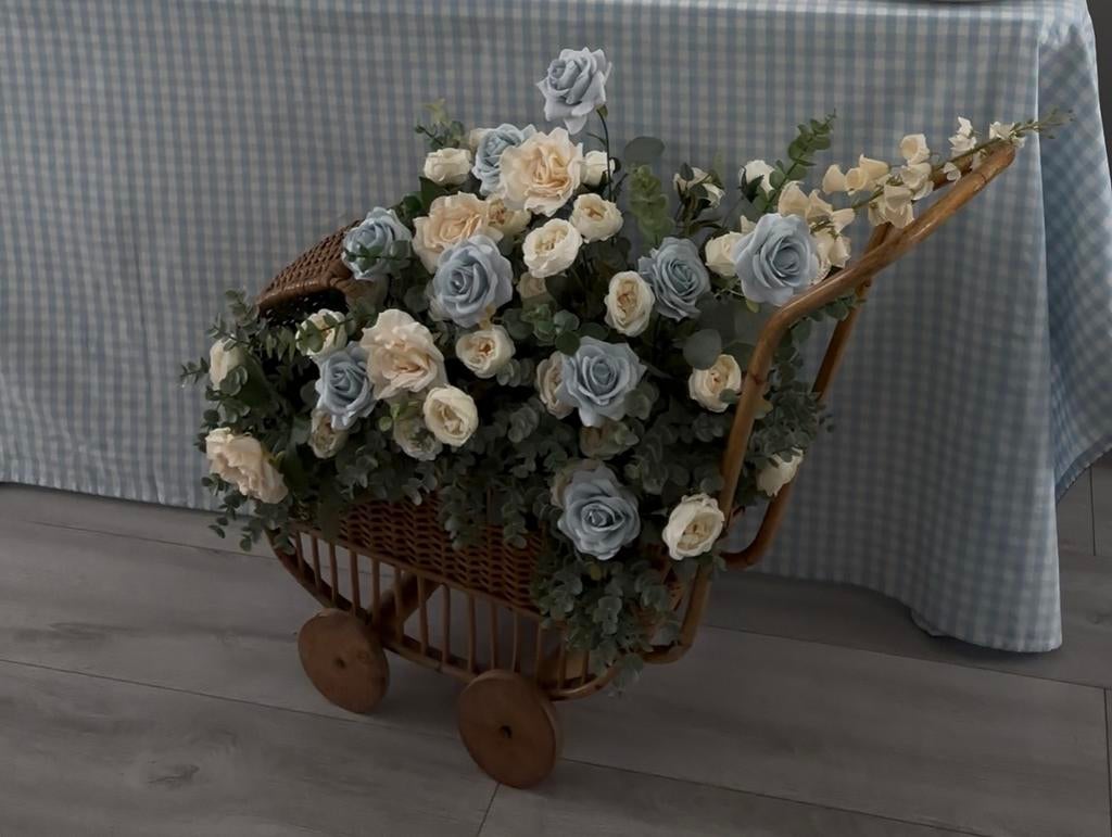 Vintage rotan kinderwagen, decoratie & speelgoed, Ophalen of Verzenden, Gebruikt, Minder dan 140 cm, Minder dan 70 cm