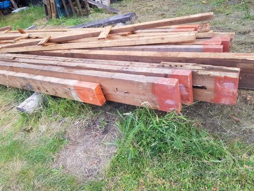 6 balken 20 x 7 5m lengte, Doe-het-zelf en Verbouw, Hout en Planken, Gebruikt, Balk, Vuren, 300 cm of meer, 50 mm of meer, Ophalen