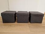 Set van 3 rieten manden, zwart, Ophalen, Mand, Vierkant, Zo goed als nieuw