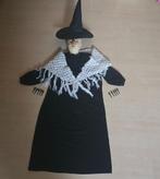 Heksenhoed + heksenneus + zwarte jurk + nagels, Ophalen of Verzenden, Zo goed als nieuw