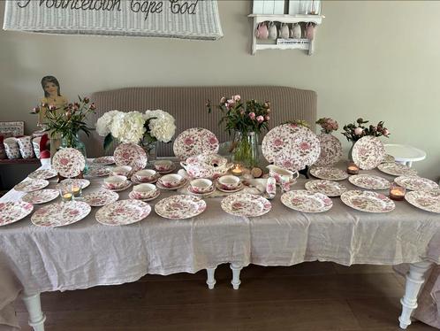 Johnson Bros Rose Chintz antiek 8 pers servies 1930 stempel, Antiek en Kunst, Antiek | Servies compleet, Ophalen