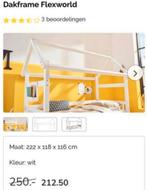 Flexworld Dakframe Bed - wit, Ophalen of Verzenden, Lattenbodem, 180 cm of meer, 100 cm of meer