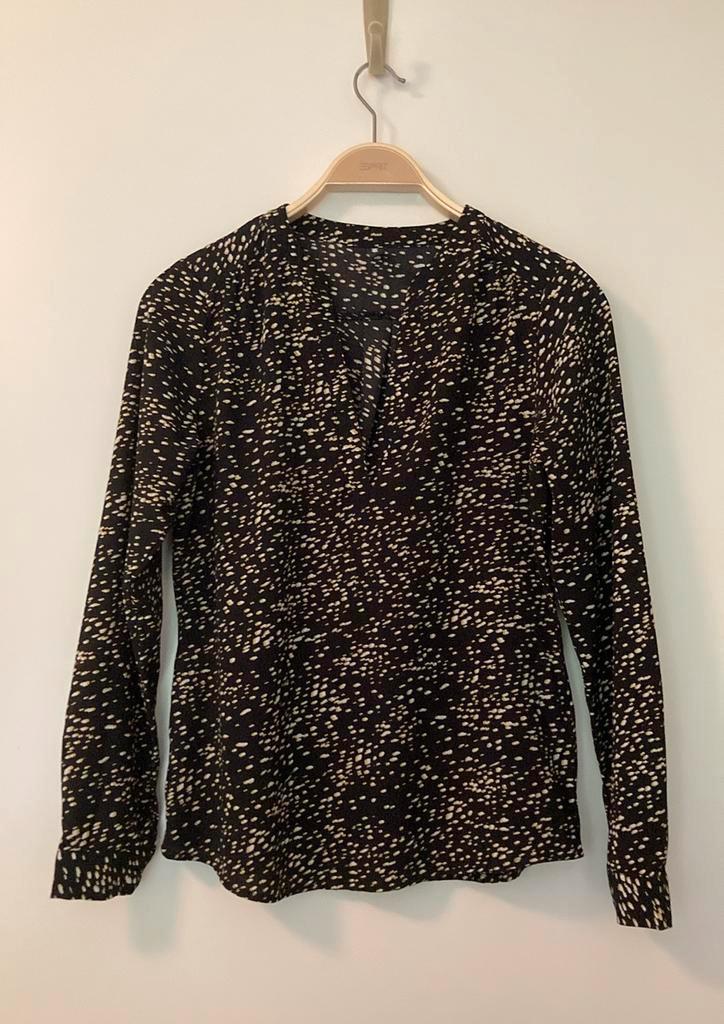 Lange mouwen shirt, Eksept, leuke stippen print, maat S, Kleding | Dames, Tops, Zo goed als nieuw, Zwart, Lange mouw, Ophalen of Verzenden