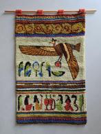 Egyptisch wand kleed met hiërogliefen wandkleed 65x100cm, Gebruikt, 100 tot 150 cm, Vintage, Crème