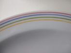 4 dinerborden, platbord, Bavaria Mitterteich gestreepte rand, Ophalen of Verzenden, Zo goed als nieuw, Bord(en), Overige stijlen