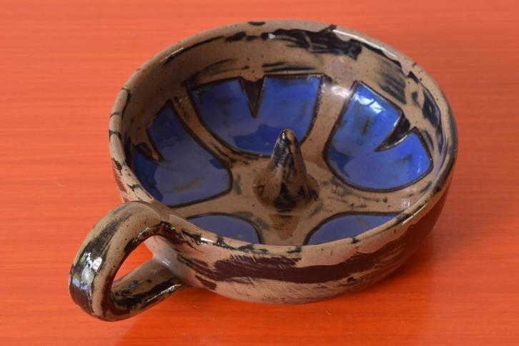 Retro vintage jaren 70 Potters Keramiek kandelaar / blaker, Antiek en Kunst, Antiek | Kandelaars, Keramiek of Aardewerk, Ophalen of Verzenden