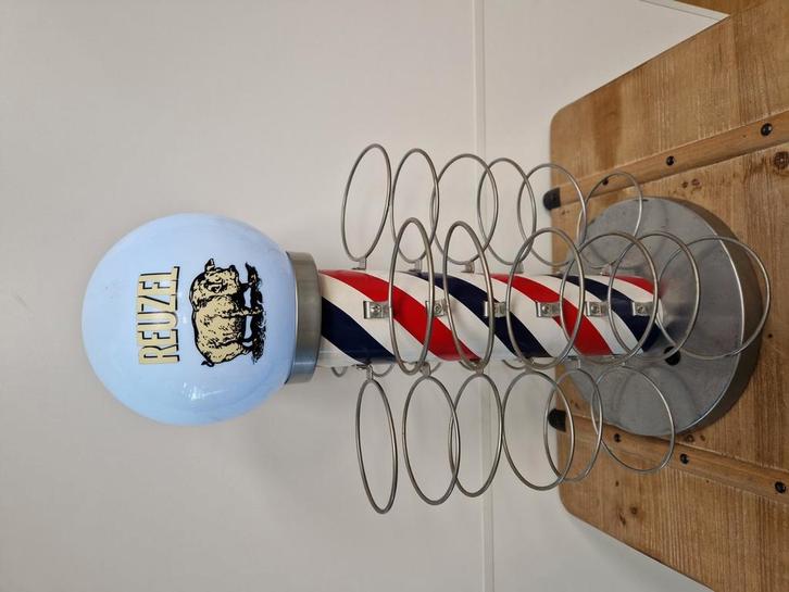 Vintage barberpole van reuzel, Verzamelen, Merken en Reclamevoorwerpen, Zo goed als nieuw, Ophalen of Verzenden