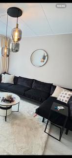 Antraciet/zwart velvet stof Bankstel 3.45m breed.Goede staa, Ophalen, Gebruikt