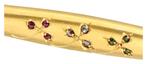 Antiek staafbroche met diamantjes 18krt goud circa 1950, Ophalen, Goud, Broche, Met edelsteen