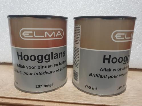 2 blikken Elma hoogglans – 207 beige - 750 ml, Hobby en Vrije tijd, Schilderen, Nieuw, Ophalen of Verzenden