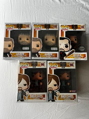 Funko Pop The Walking Dead Aaron, Daryl, Negan beschikbaar voor biedingen