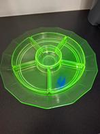 Art Deco Kristalunie Serveerschaal Rozendaal Uraniumglas, Antiek en Kunst, Ophalen of Verzenden