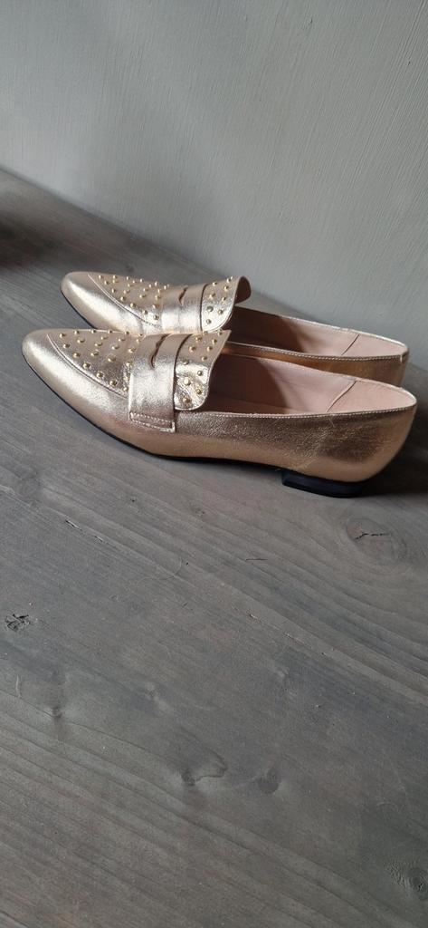 Goude leren Manfield instappers maat 41, Kleding | Dames, Schoenen, Nieuw, Instappers, Ophalen of Verzenden