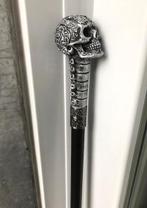 Wandelstok Schedel Doodshoofd Zilver😎🤗💑🎁👌, Diversen, Wandelstokken, Ophalen of Verzenden, Verstelbaar, Nieuw