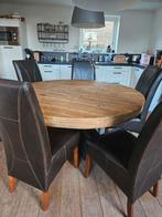 Mooie robuuste ronde eettafel, Ophalen, Rond, Zo goed als nieuw, Vijf personen of meer