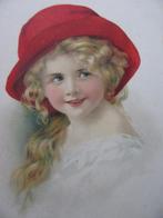 Antieke Kaart - Meisje met Rode Hoed / Sunbeam, Gelopen, Kinderen, Voor 1920, Verzenden