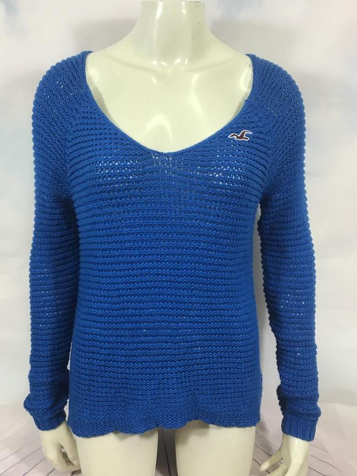 Hollister koningsblauw gehaakte trui maat M (3C7), Kleding | Dames, Truien en Vesten, Gedragen, Maat 38/40 (M), Blauw, Ophalen of Verzenden