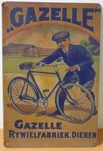 Gazelle rijwielfabriek fietsen metalen reclamebord wandbord, Nieuw, Reclamebord, Ophalen of Verzenden
