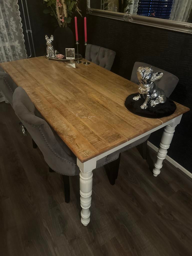 Houten Eettafel, Gebruikt, 100 tot 150 cm, Eikenhout, Ophalen of Verzenden
