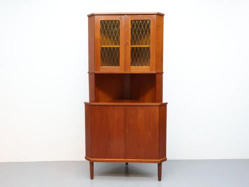 Deense vintage hoekkast teak, Huis en Inrichting, Kasten | Overige, Zo goed als nieuw, Ophalen