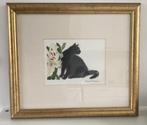 Elizabeth Blackadder kat Sophie houtskool/ waterverf, Ophalen