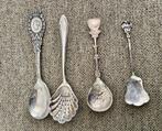 Vier lepeltjes, zilver en verzilverd, Antiek en Kunst, Ophalen of Verzenden