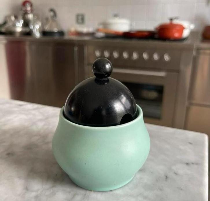 Royal Goedewaagen suikerpot sauskom mintgroen geel vintage, Antiek en Kunst, Antiek | Keramiek en Aardewerk, Ophalen of Verzenden
